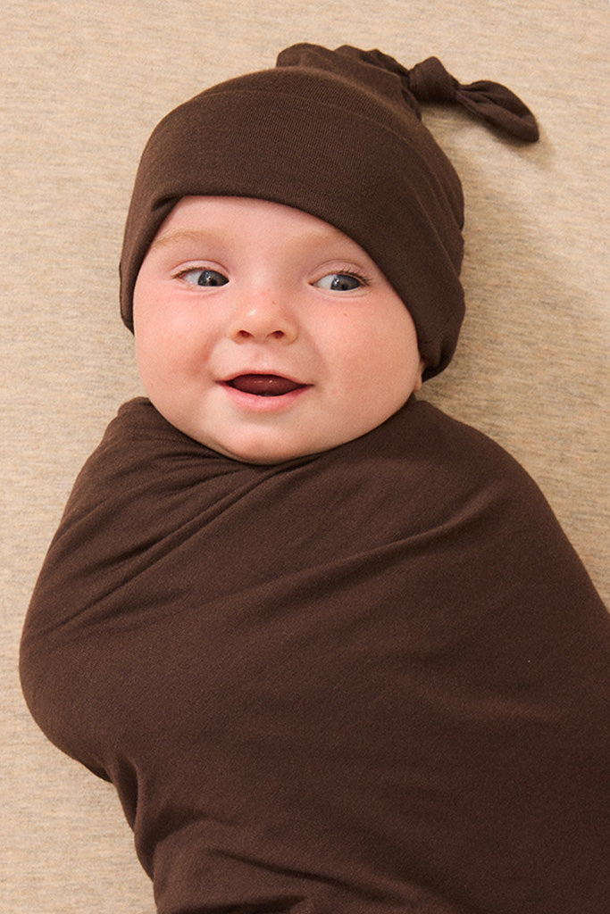 Cacao Swaddle + Hat Set