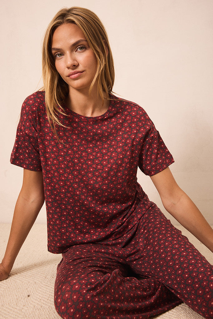 Midnight Daisy Short-Sleeve Women's Sleep Set - Image 2