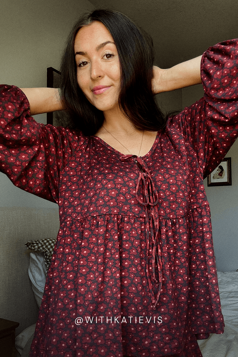Midnight Daisy Tie-Top Long-Sleeve Women's Sleep Set - Image 7