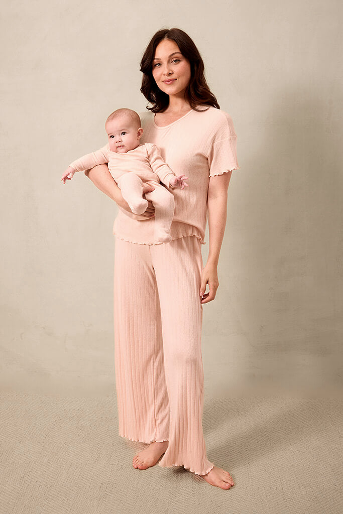 Blush Pointelle Short-Sleeve Women's Sleep Set