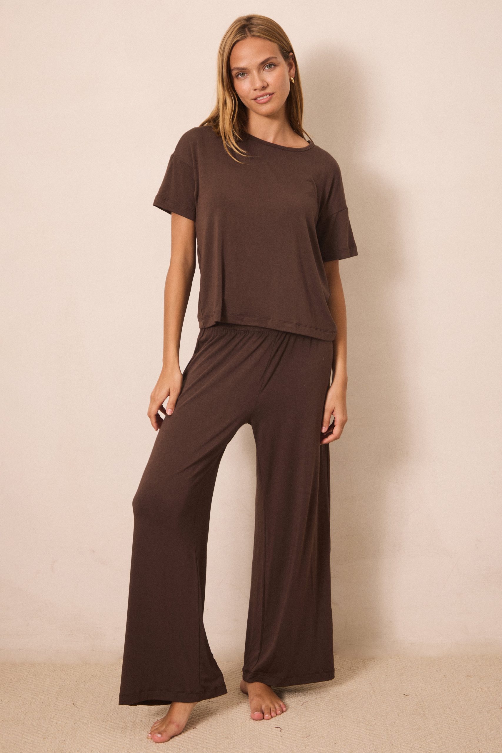 Cacao Short-Sleeve Women's Sleep Set