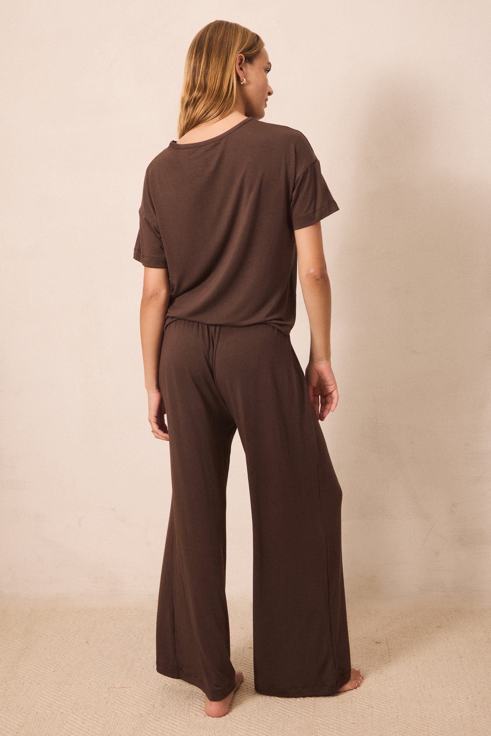 Cacao Short-Sleeve Women's Sleep Set - Image 4