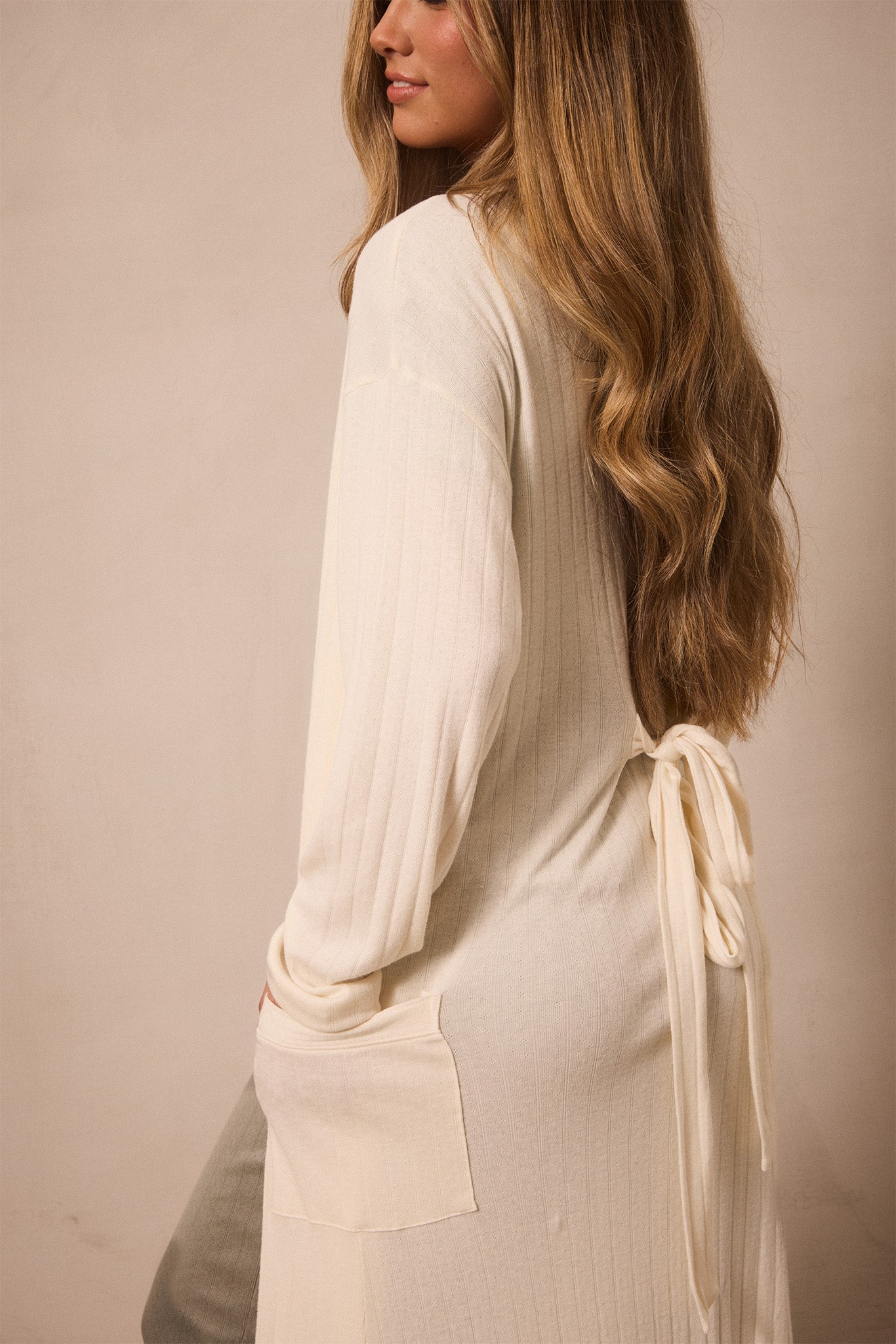 Cream Pointelle Robe - Image 3