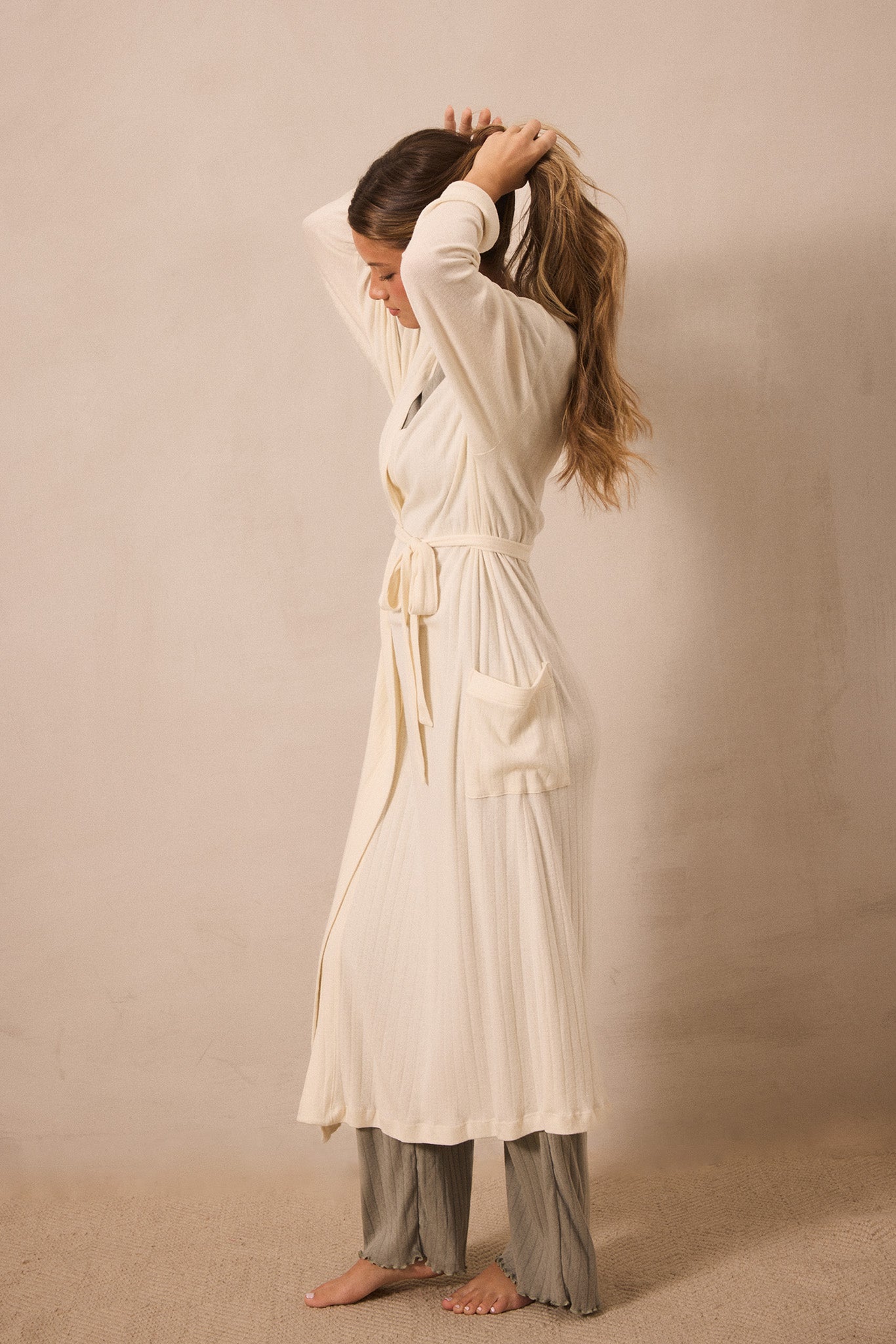Cream Pointelle Robe - Image 5