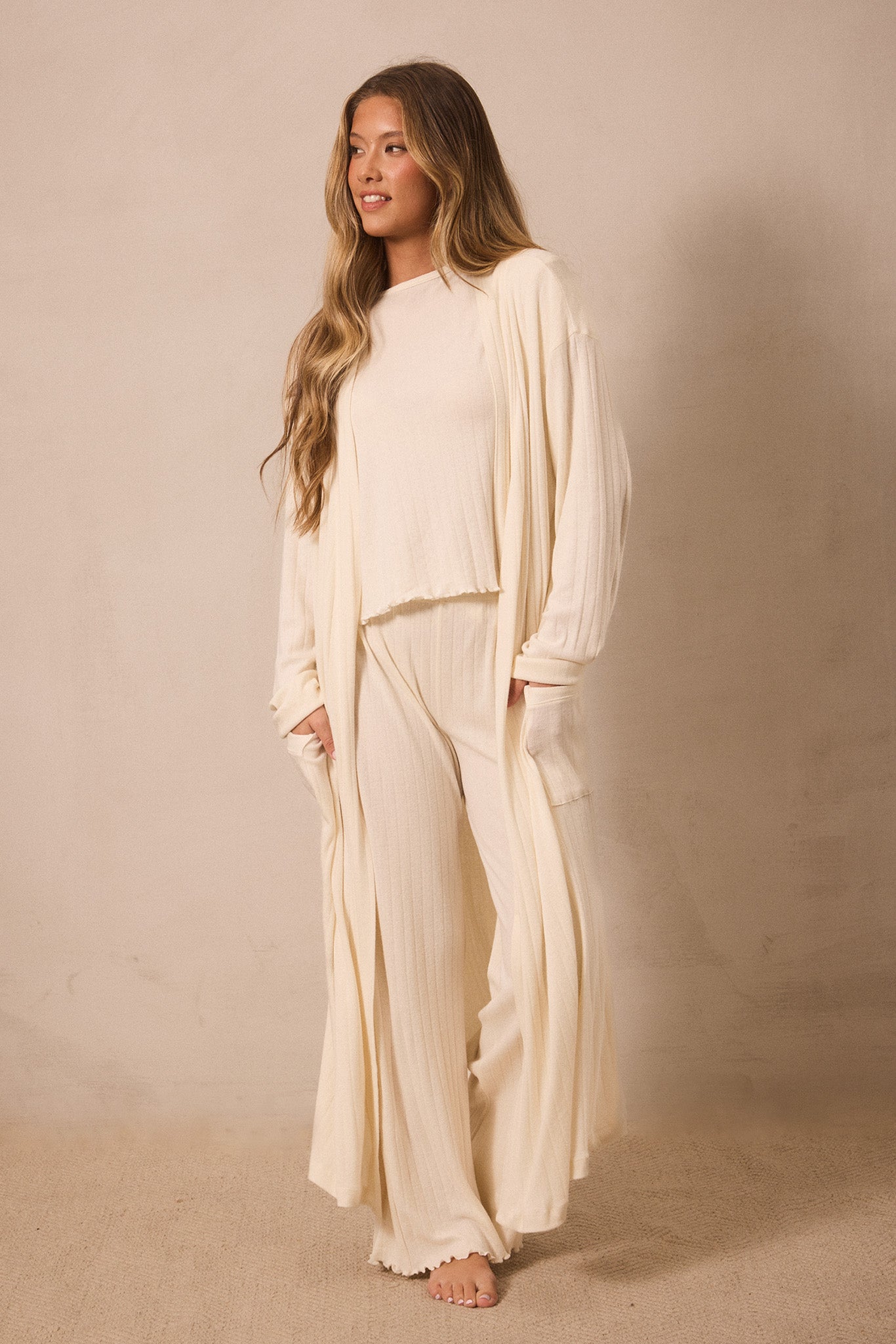 Cream Pointelle Robe - Image 7