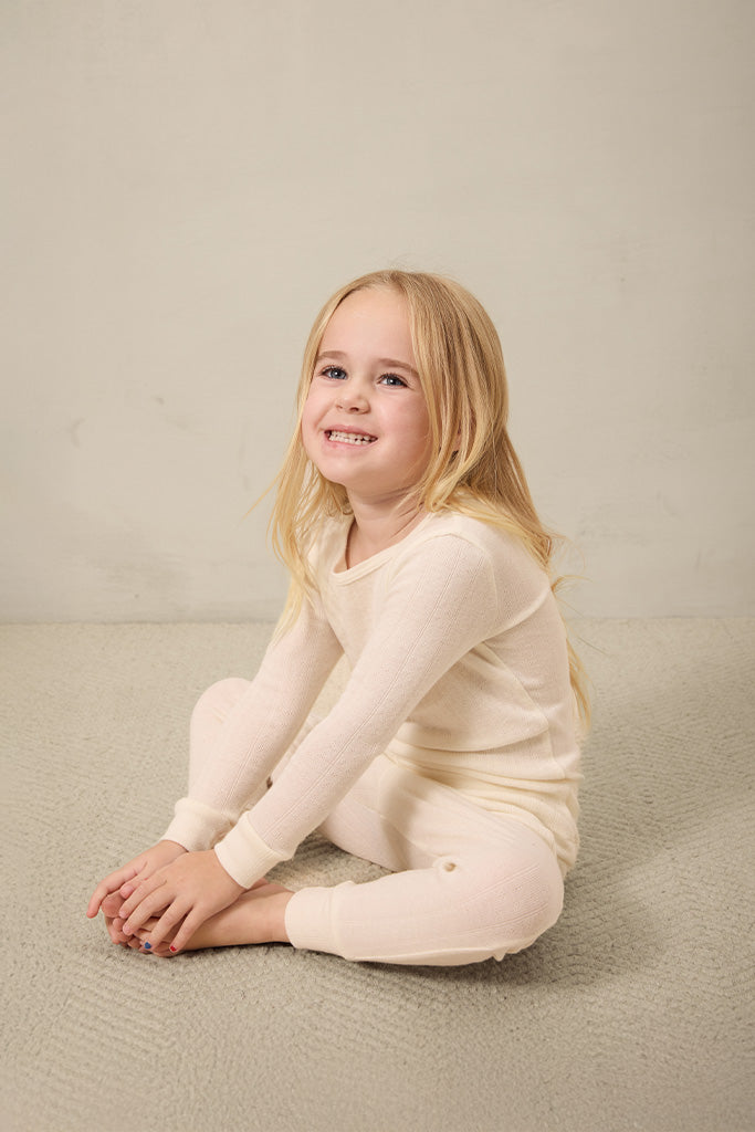 Cream Pointelle Toddler Sleep Set - Image 3