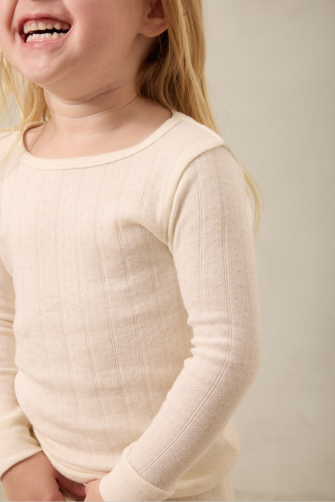 Cream Pointelle Toddler Sleep Set - Image 4