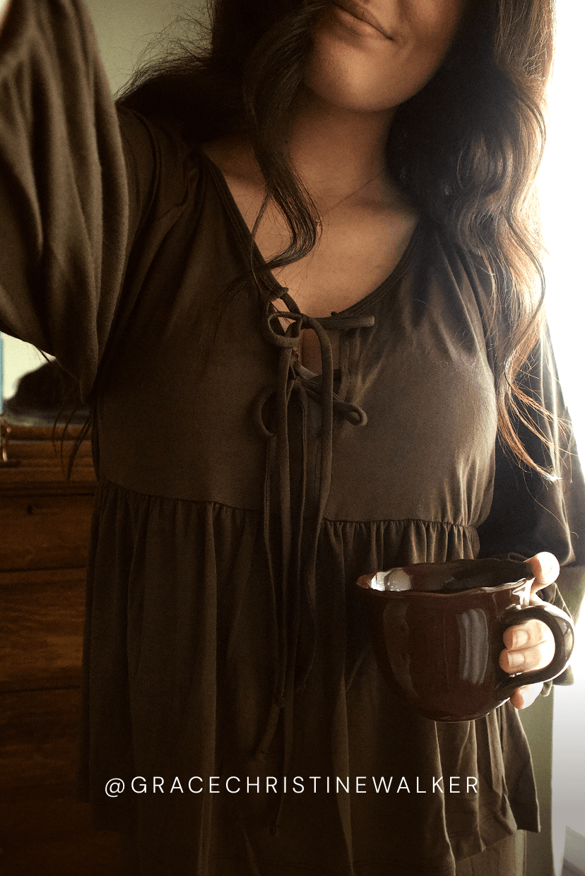 Cacao Tie-Top Long-Sleeve Women's Sleep Set - Image 6