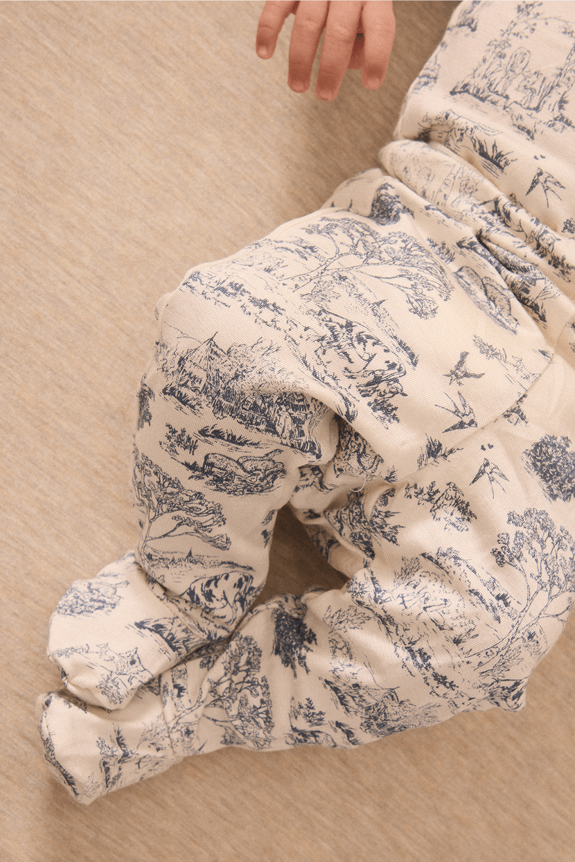 Bleu Toile Short-Sleeve Baby Sleep Set - Image 2