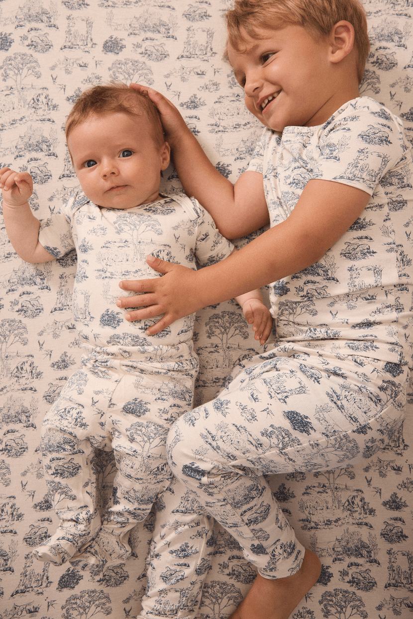 Bleu Toile Short-Sleeve Baby Sleep Set - Image 4