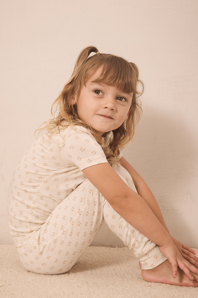 Blush Floret Short-Sleeve Toddler Sleep Set - Image 2