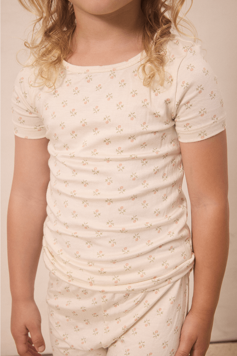 Blush Floret Short-Sleeve Toddler Sleep Set - Image 4