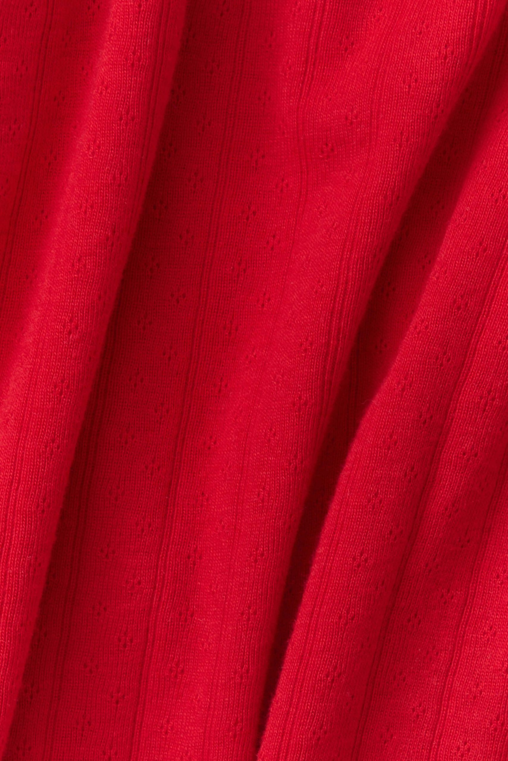 Red Pointelle Short-Sleeve Women's Sleep Set - Image 7