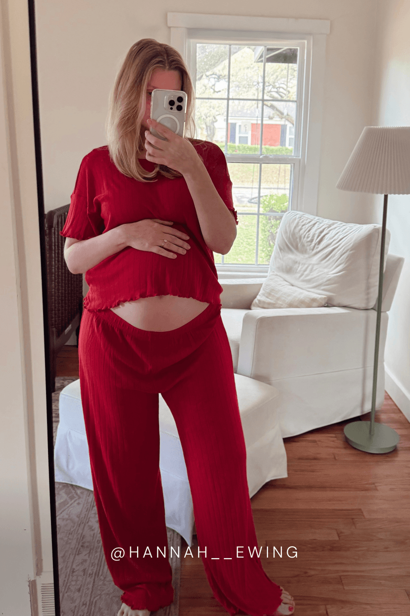 Red Pointelle Short-Sleeve Women's Sleep Set - Image 8