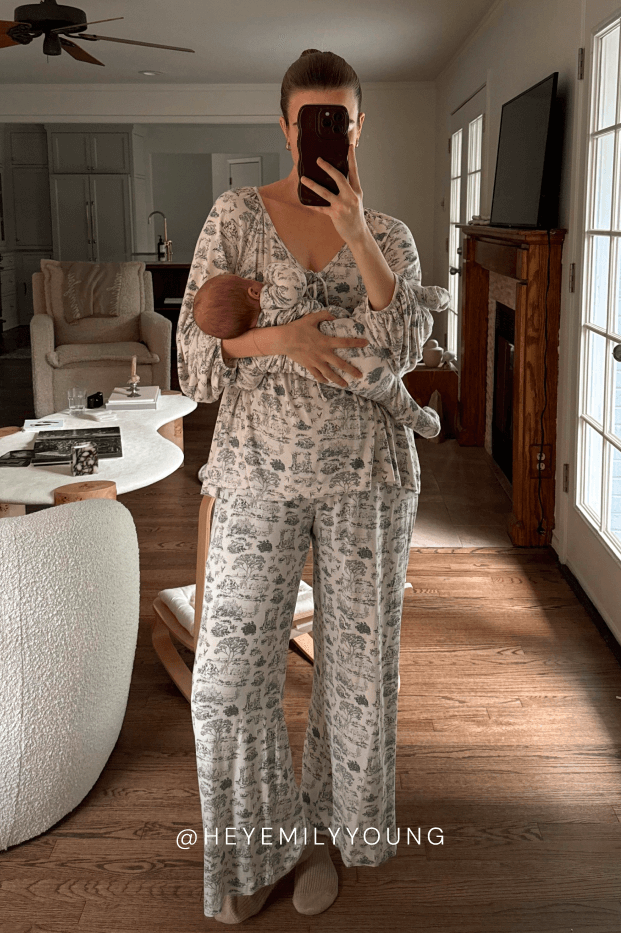 Bleu Toile Tie-Top Long-Sleeve Women's Sleep Set - Image 7