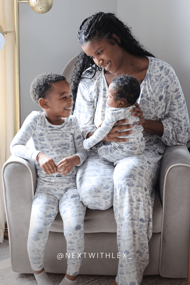Bleu Toile Tie-Top Long-Sleeve Women's Sleep Set - Image 8
