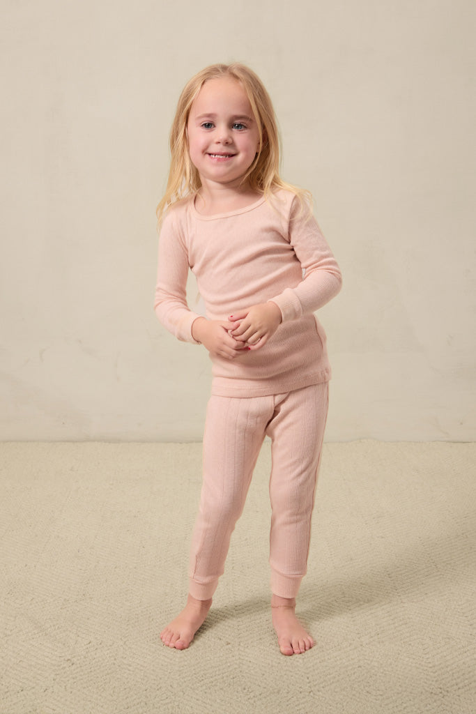 Blush Pointelle Toddler Sleep Set