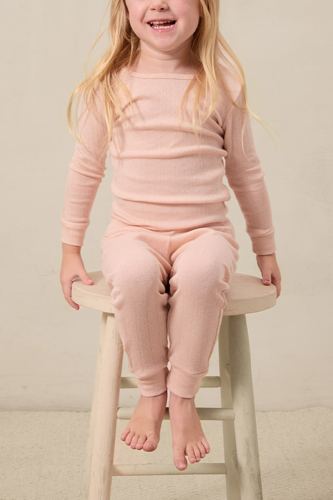 Blush Pointelle Toddler Sleep Set - Image 4