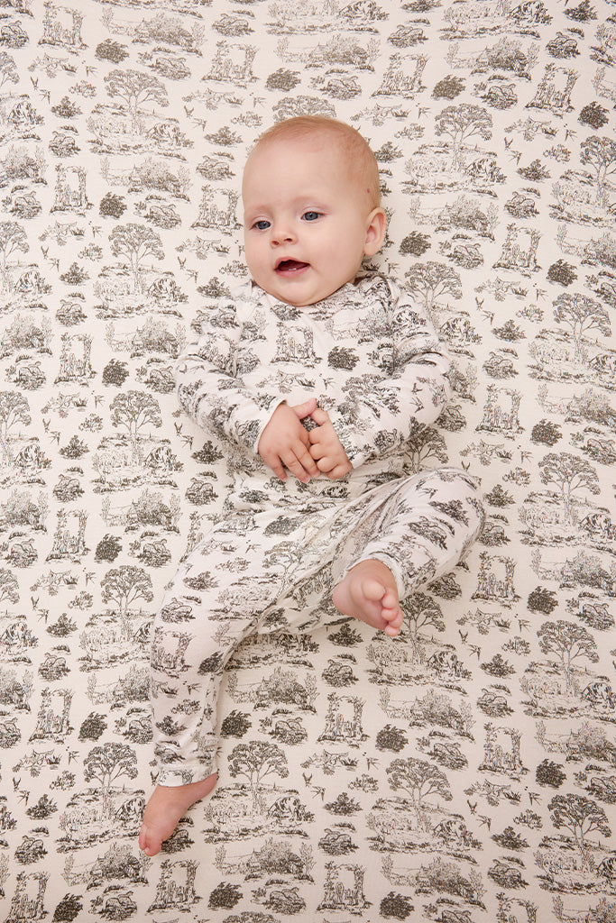 Charcoal Toile Baby Sleep Set