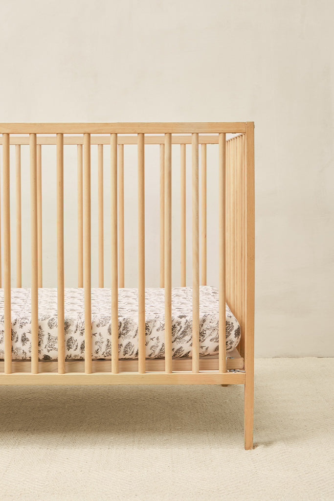 Charcoal Toile Crib Sheet - Image 2