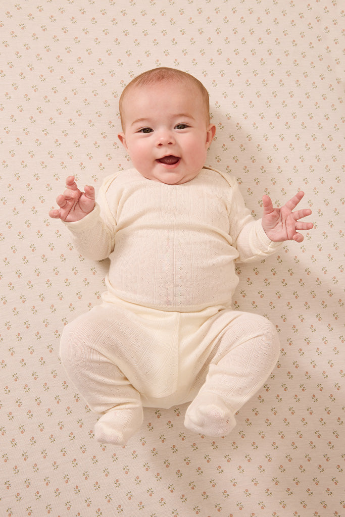 Cream Pointelle Baby Sleep Set