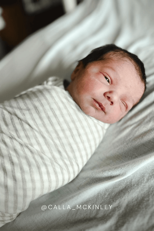Driftwood Stripe Swaddle + Hat Set - Image 3