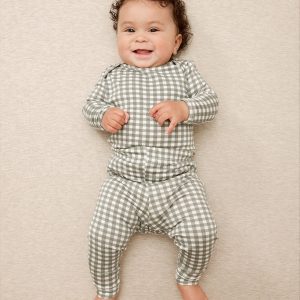 Green Gingham Baby Sleep Set