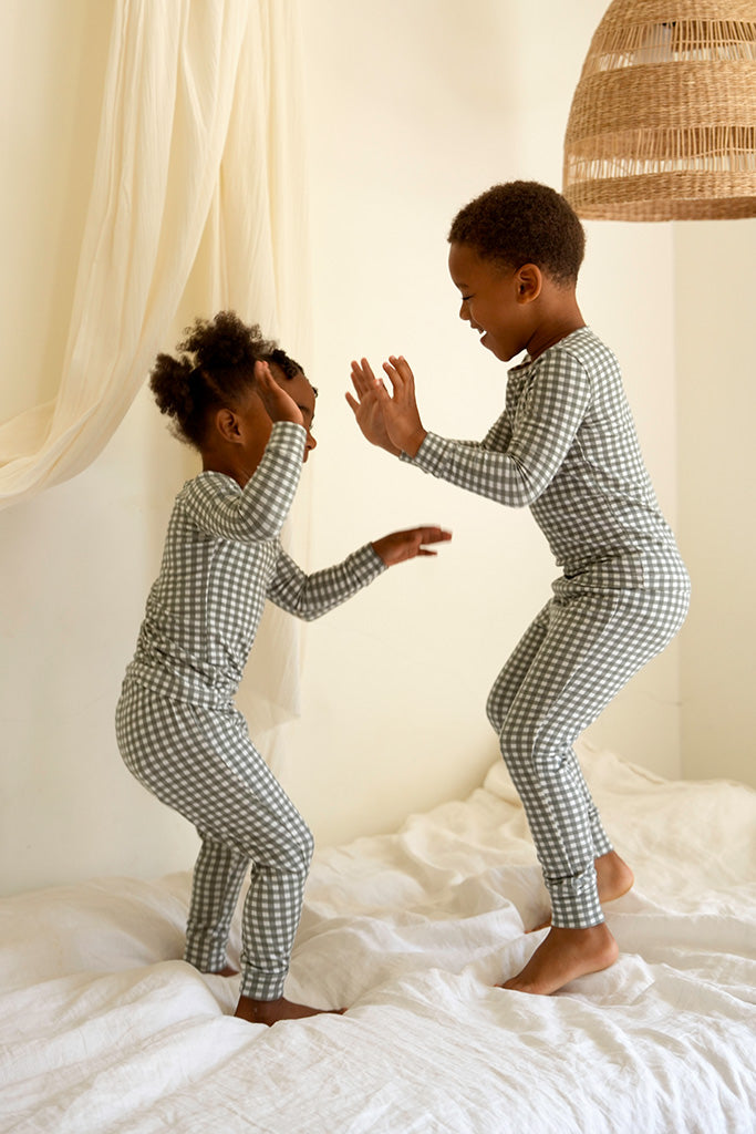 Green Gingham Toddler Sleep Set - Image 2