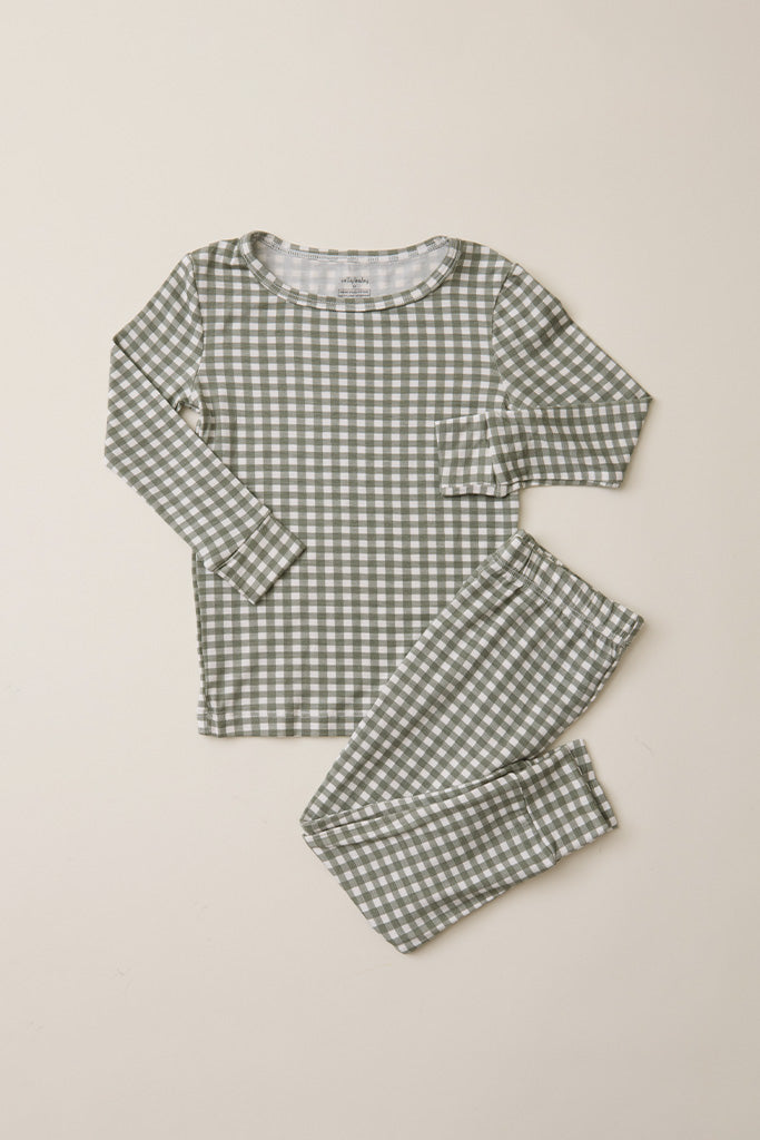 Green Gingham Toddler Sleep Set - Image 4