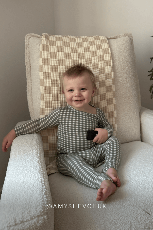 Green Gingham Toddler Sleep Set - Image 6