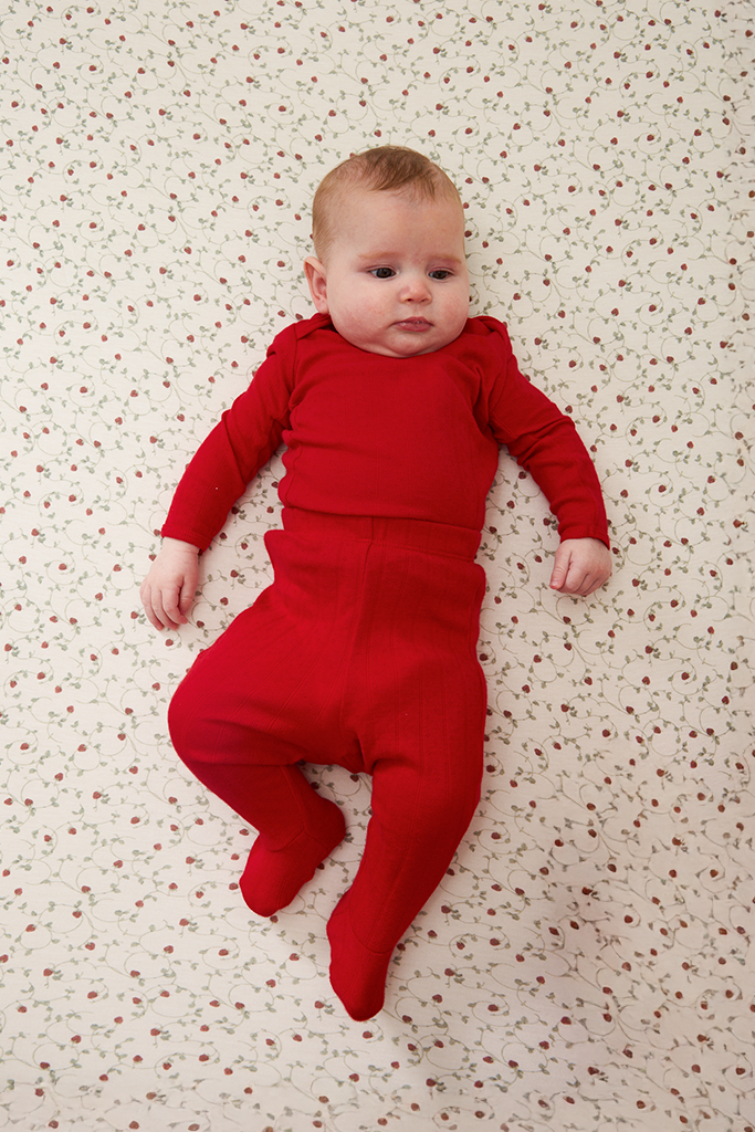 Red Pointelle Baby Sleep Set