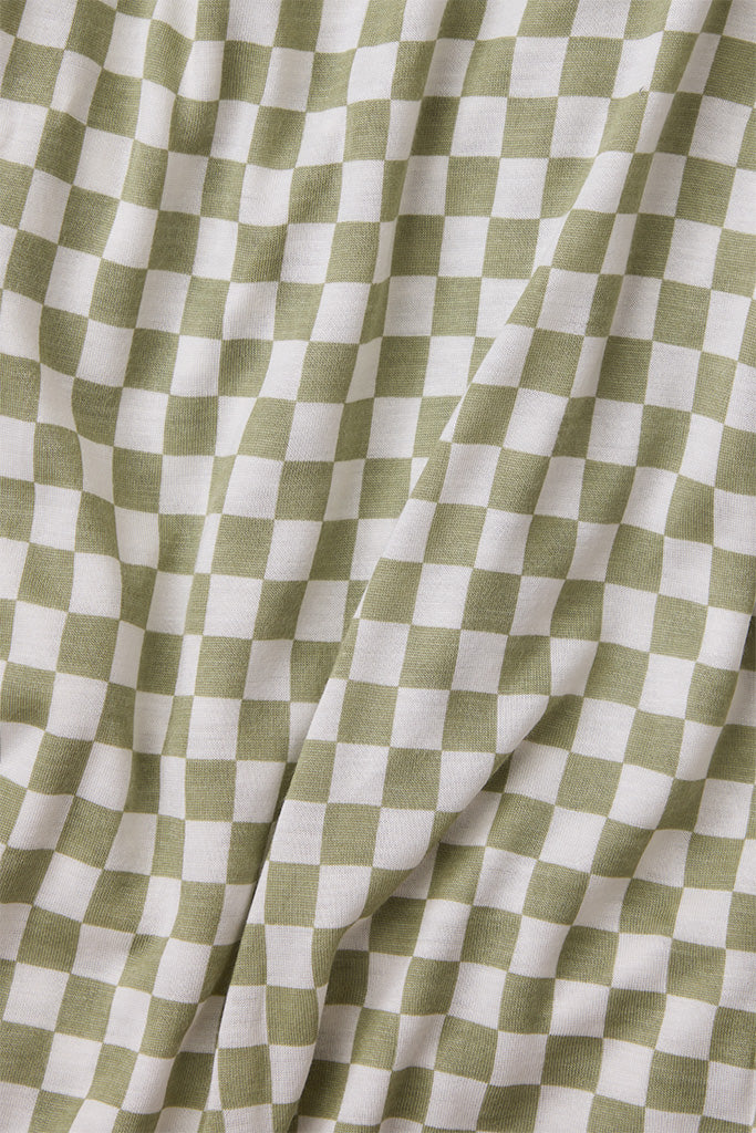 Sage Chequer Crib Sheet - Image 3